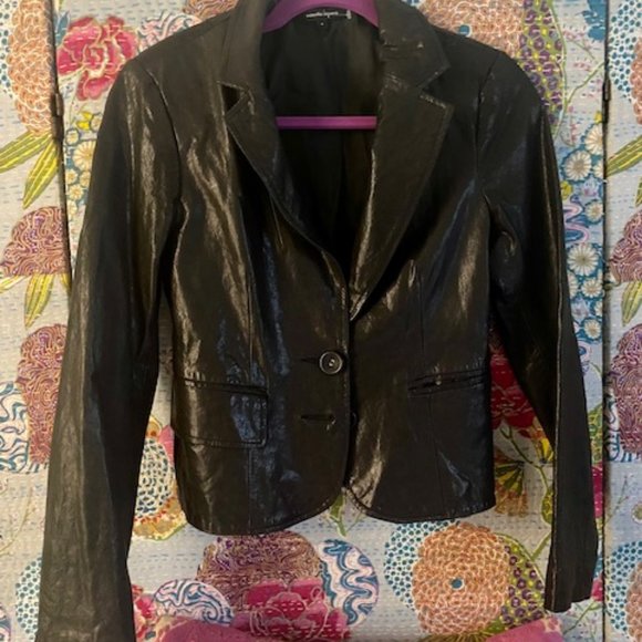 Veste Moto Simili Cuir Nanette Lepore Taille S - Broderie Florale - Neuve Avec étiquette